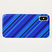 Blauwe diagonale strepen Case-Mate iPhone case (Achterkant (horizontaal))
