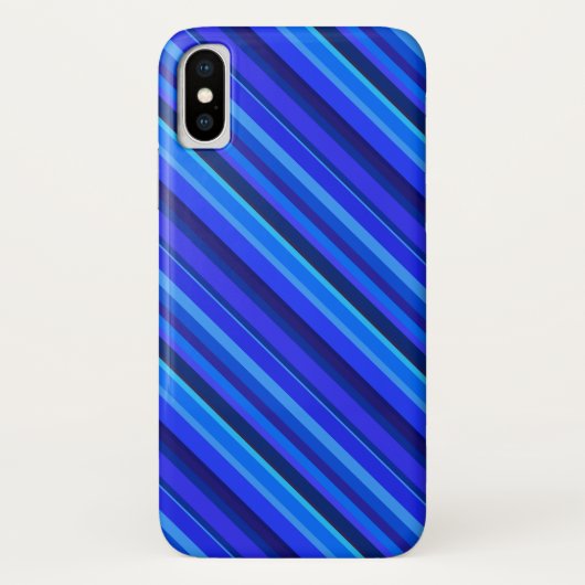 Blauwe diagonale strepen Case-Mate iPhone case (Achterkant)