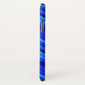 Blauwe diagonale strepen Case-Mate iPhone case (Achterkant / rechts)