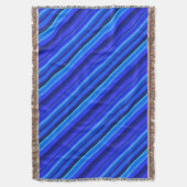 Blauwe diagonale strepen deken (Voorkant Verticaal)
