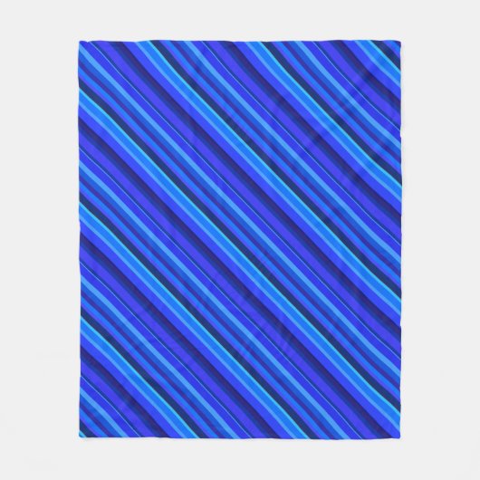 Blauwe diagonale strepen fleece deken (Voorkant)