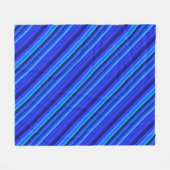 Blauwe diagonale strepen fleece deken (Voorkant (Horizontaal))