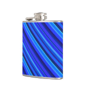 Blauwe diagonale strepen heupfles (Links)