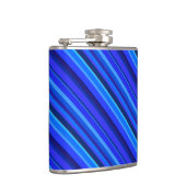 Blauwe diagonale strepen heupfles (Rechts)