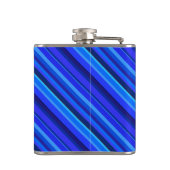 Blauwe diagonale strepen heupfles (Achterkant)