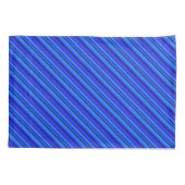 Blauwe diagonale strepen kussensloop (Achterkant)