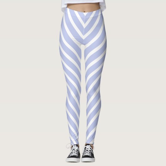Blauwe diagonale strepen leggings (Voorkant)