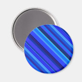 Blauwe diagonale strepen magneet (Voorkant / Achterkant)