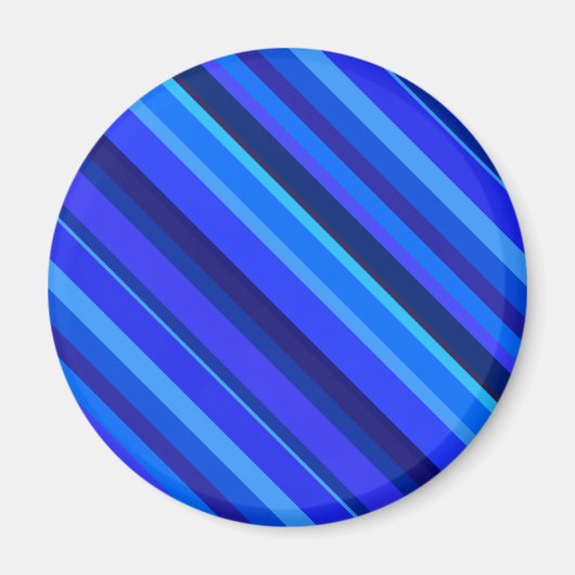 Blauwe diagonale strepen magneet (Voorkant)