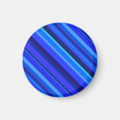 Blauwe diagonale strepen magneet (Voorkant)