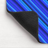 Blauwe diagonale strepen muismat (Hoek)