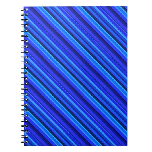 Blauwe diagonale strepen notitieboek (Voorkant)
