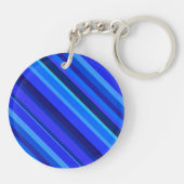 Blauwe diagonale strepen sleutelhanger (Achterkant)