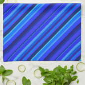 Blauwe diagonale strepen theedoek (Gevouwen)