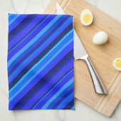 Blauwe diagonale strepen theedoek (Quarter Fold)