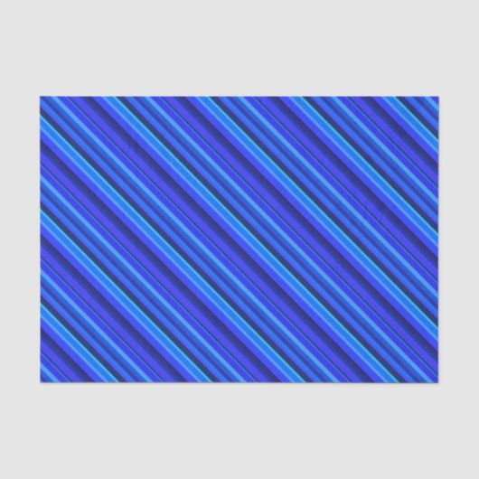 Blauwe diagonale strepen tissuepapier (Voorkant)