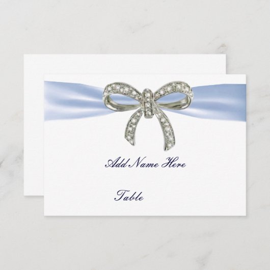 Blauwe Diamant Boog Bruiloft Tafel Plaatskaart (Voorkant / Achterkant)
