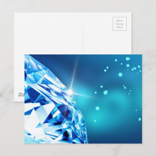 blauwe diamant briefkaart (Voorkant / Achterkant)