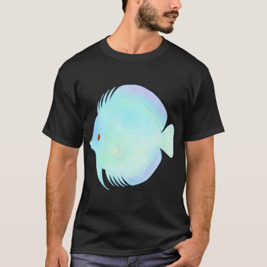 Blauwe Diamant Discus Vis T-shirt (Voorkant)