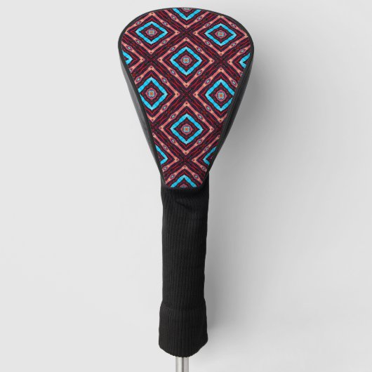 Blauwe diamant halsdoek golfheadcover (Voorkant)