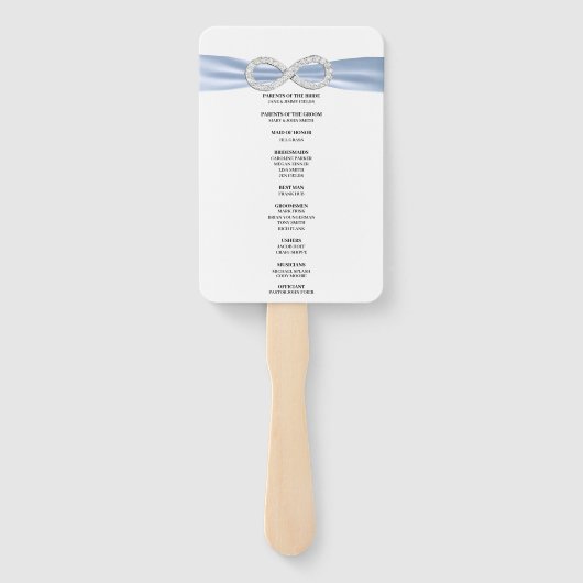 Blauwe Diamant Infinity Trouwprogramma Fans Handwaaier (Achterkant)