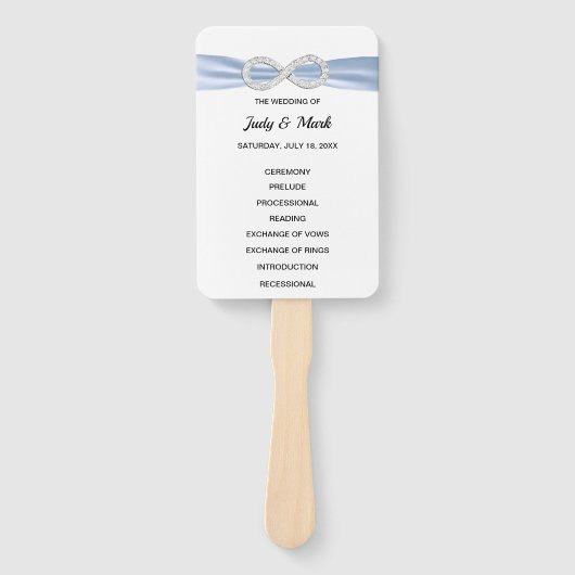 Blauwe Diamant Infinity Trouwprogramma Fans Handwaaier (Voorkant)