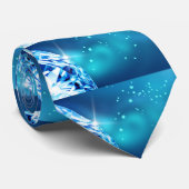 blauwe diamant mannen stropdas (Opgerold)