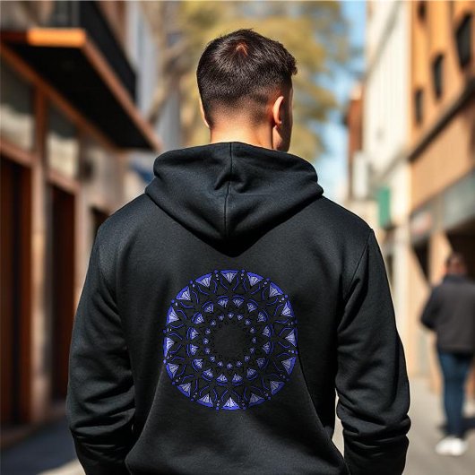 Blauwe Diamant Oosterse Heilige Geometrie Hoodie