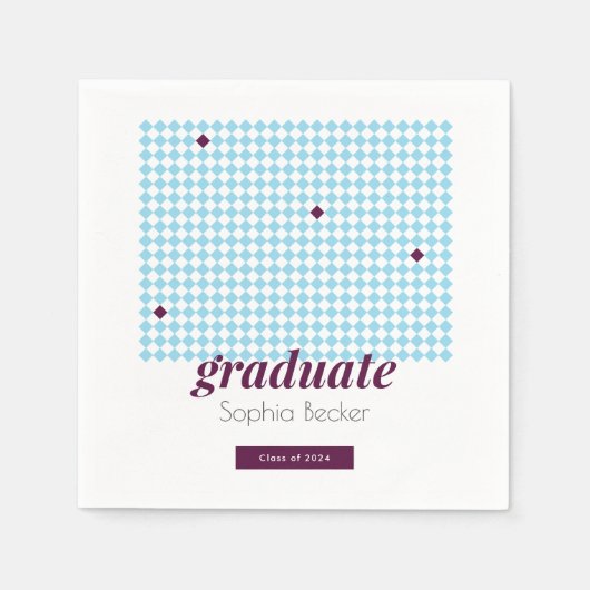 Blauwe Diamant Patroon Moderne Font Graduation Par Servet (Voorkant)