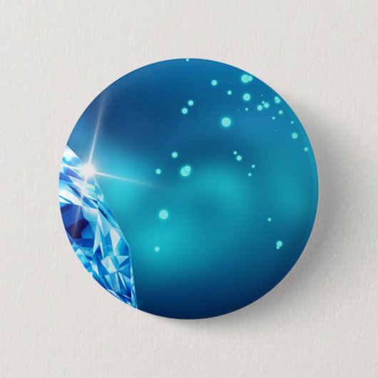 blauwe diamant ronde button 5,7 cm (Voorkant)