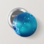 blauwe diamant ronde button 5,7 cm (Voorkant /achterkant)