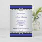 Blauwe Diamant Witte Meisjes Eerste Communie Kaart (Staand voorkant)