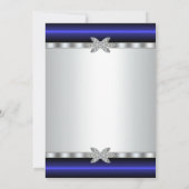 Blauwe Diamant Witte Meisjes Eerste Communie Kaart (Achterkant)