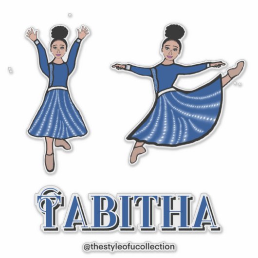 Blauwe Diamantdanser #2 Sticker (Voorkant)