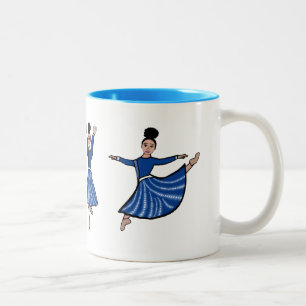 Blauwe Diamantdanser #2 Tweekleurige Koffiemok