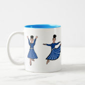 Blauwe Diamantdanser #2 Tweekleurige Koffiemok (Links)