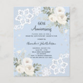 Blauwe diamanten 60ste huwelijksverjaardag uitnodi (Voorkant)