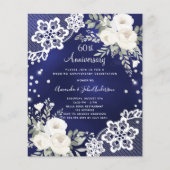Blauwe diamanten 60ste huwelijksverjaardag uitnodi (Voorkant)