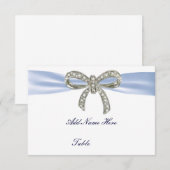 Blauwe Diamanten Boog Bruiloft Tafel Plaatskaart (Voorkant / Achterkant)