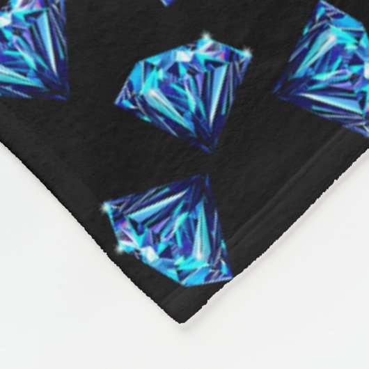 Blauwe diamanten fleece deken (Hoek)