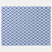 Blauwe Diamanten Harmony Patroon Warm Knus Fleece Deken (Voorkant (Horizontaal))