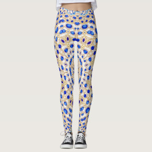 Blauwe diamanten leggings