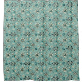 Blauwe Diamanten Mid Century Modern Douchegordijn (Voorkant)