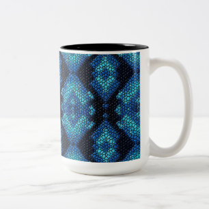 Blauwe Diamanten Mozaïek Tegels Patroon Mok