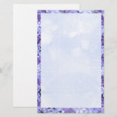 Blauwe Diamanten Rand 2 Donkerblauwe Basis Briefpapier (Voorkant / Achterkant)