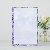 Blauwe Diamanten Rand 2 Donkerblauwe Basis Briefpapier (Staand voorkant)