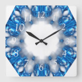 Blauwe diamanten vierkante klok (Voorkant)