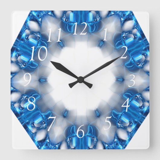 Blauwe diamanten vierkante klok (Voorkant)