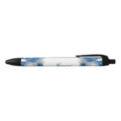 Blauwe diamanten zwarte inkt pen (Bovenkant)