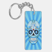 Blauwe diamantkop sleutelhanger (Voorkant Links)
